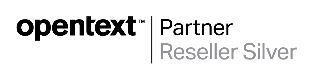 OpenText Partner logo. The leader in Information Management