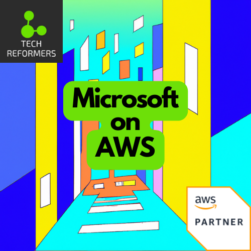 Microsoft on AWS logo