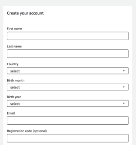 aws educate sign-up form